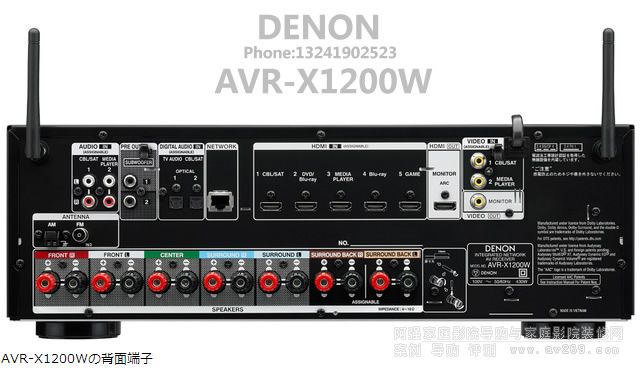 DENON AVR-X1200W背面接線端子